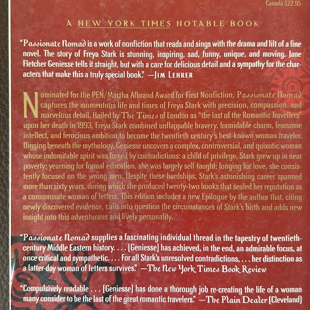 “Passionate Nomad The Life of Freya Stark” Paperback Biography